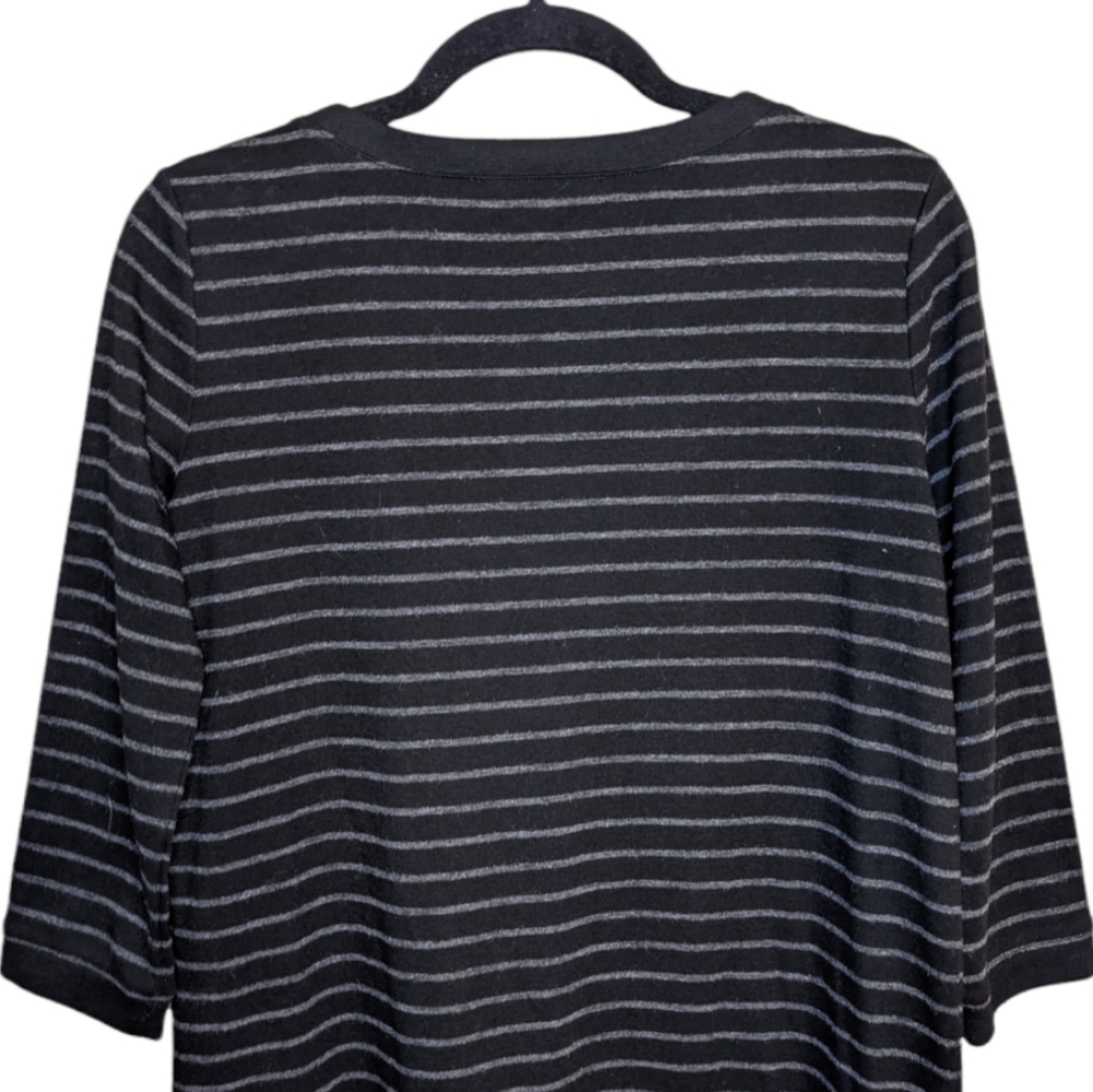 Ann Taylor LOFT Striped 3/4 Sleeve Dress w/ Shoulder Zipper āØš - Picture 6 of 7